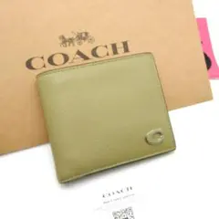 新作　新品　COACH　折り財布　メンズ　小銭入れ付き