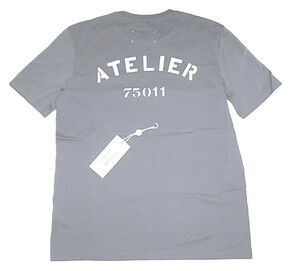 未使用 Maison Margiela メゾンマルジェラ ATELIER アトリエ 半袖 クルーネック Tシャツ 48 グレー トップス イタリア製