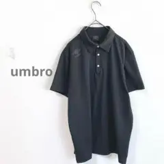 アンブロ　ポロシャツ　Tシャツ　半袖　ワンポイント　ブラック　黒　L