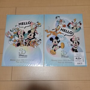 ☆新品☆ ディズニー ストア ジャパン 30周年 Disney store Japan 30th anniversary クリアファイル 2枚セット