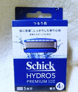 ※★【未開封】シック ハイドロ5 プレミアム つるり肌 替刃 4コ入 新パッケージデザイン Schick HYDRO5 PREMIUM ★ 送料140円～