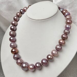 特大南洋パールネックレス17mm 43cm necklace jewelry 真珠 ネックレスパープルパール