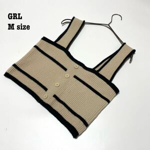 中古 100円スタート 売り切り Mサイズ GRL グレイル トップス ニット ベージュ