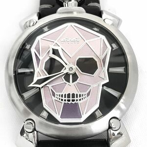 激レア 限定500本 美品 GaGaMILANO ガガミラノ MANUALE 48 マヌアーレ Bionic Skull バイオニックスカル 腕時計 5060.01S 手巻き 動作OK