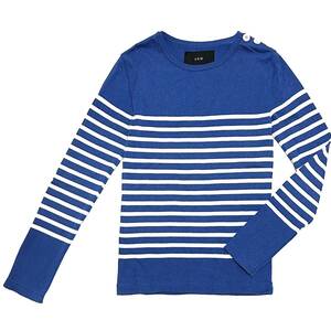 定価3.2万 AKM PIMA COTTON BORDER BUTTON CREW NECK KNIT Sサイズ ピマコットンボーダーボタンクルーネックニット wjk 1piu