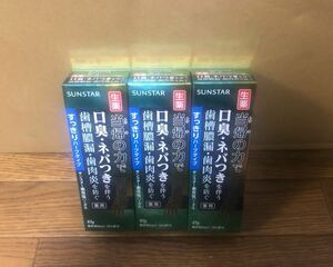 薬用サンスター塩ハミガキaFHすっきりハーブタイプ85g 3個セット　当帰の力　生薬　歯磨き粉　口臭　ネバつき　歯周病　歯槽膿漏　歯肉炎