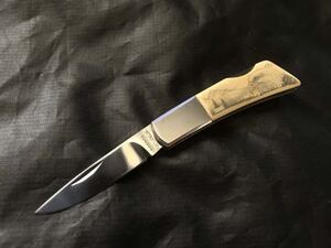 GERBER SilverKnight 200A Scrimshaw Ghingami-#1 オールド ガーバー シルバーナイト 200A スクリムショウ ギンガミ一号