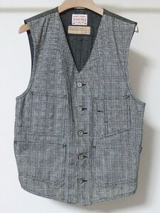 Boncoura ボンクラ Work Gilet ワーク ジレ ベスト 36 グレンチェック