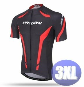 XINTOWN サイクリングウェア 半袖 3XLサイズ 自転車 ウェア サイクルジャージ 吸汗速乾防寒 新品 インポート品【n609-rd】