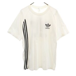 アディダス 80s トレフォイルロゴ ヴィンテージ バックプリント 半袖 Tシャツ L ホワイト adidas メンズ