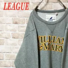 【希少】LEAGUE スウェット　ビック刺繍　ワンポイント　グレー　L