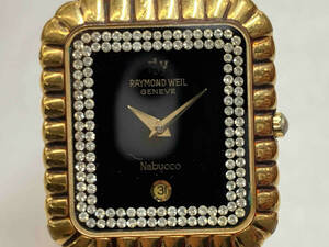 【ジャンク】【不動】 RAYMOND WEIL レイモンドウェイル 4707 18K GOLD ELECTRO PLATED スクエア ボーイズ ゴールド クロノ