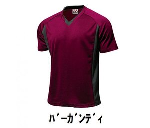 1199円 新品 サッカー フットサル 半袖 T シャツ バーガンディ サイズ140 子供 大人 男性 女性 wundou ウンドウ 1910