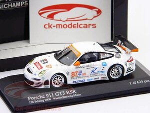 MINICHAMPS/ミニチャンプス 1/43 Porsche 911 GT3 RSR #87 12h Sebring 2008 Werner / Basseng / Miller