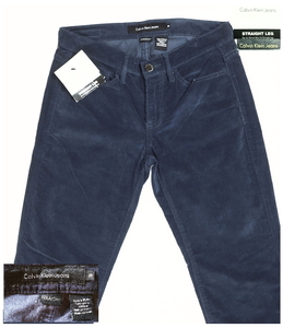 《郵送無料》■Ijinko☆新品★カルバン・クライン ( Calvin Klein ) ブルーStraight Power Stretch★ 25（Ｌ30）コーデュロイパンツ