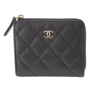 【シャネル】Chanel　マトラッセ キャビアスキン フラグメントケース コイン カード AP3999 ブラック 【中古】【正規品保証】215227