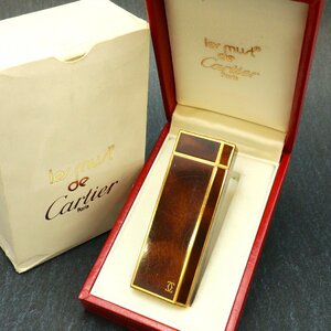 Cartier カルティエ☆ ブラウン/ゴールド エレガント 喫煙具 ブランドライター箱入り ※着火未確認 ◆おたからや【G-B21657】同梱-2