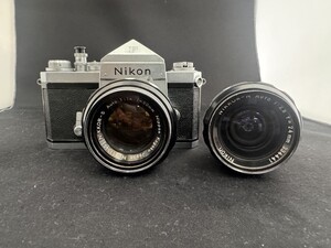 ■中古品 NIKON ニコン 一眼レフ カメラ F アイレベル ボディ Wレンズセット シルバー フィルム