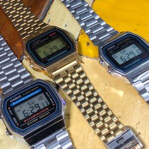 【即決/送料無料】 CASIO ALARM CHRONO A158W A159WGE A168 カシオアラームクロノ3個セット チープカシオ デジタルウォッチ 中古腕時計