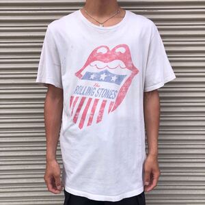 Old Navy The Rolling Stones ローリングストーンズ Tシャツ 半袖 白 バンドTシャツ カットソー ホワイト GAP バンT コットン XL