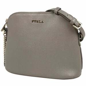 フルラ Furla ロゴ チェーン ショルダーバッグ 斜め掛け ショルダーバッグ レザー グレー レディース 【中古】