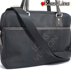 【新品同様】Louis Vuitton ダミエジェアン ヤック ショルダーバッグ 鞄 ノワール 黒 DAMIERGEANT メンズレディース ジュアン 廃盤 M93082