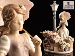 【流】リヤドロ LLADRO フィギュリン 陶人形 6809 「花の街角」 高38cm TW828