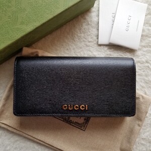 新品 GUCCI グッチ スクリプト コンチネンタル ウォレット 長財布 ブラック 772638 0OP0N 1000 国内完売 入手困難