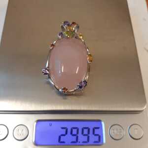 ピンククォーツ 紅水晶 112.65CT SV925 ペンダントトップ 約5cm×2.7cm×1.8cm