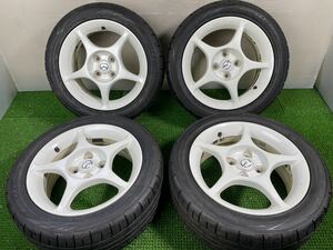 マツダ用　15インチ　6j 4穴/100 +40 DUNLOP DIREZZA DZ102 195/50R15 82V 2018年　4本セット　ENKEI製　希少