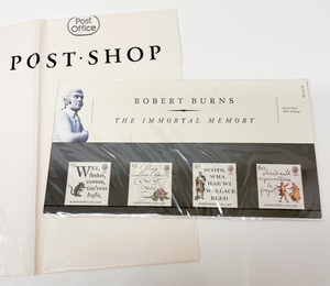新品 英国 ロイヤルメール Robert Burns ロバート・バーンズ スコットランド 詩人 民謡 未使用 郵便 切手 4枚 セット ヴィンテージ レア