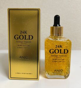 韓国コスメ ANJO 24K ゴールド ヘリテージ アンプル 90ml 24金 純金 ANJO 24K Gold Heritage Ampoule 美容液 金箔 リフトアップ 集中ケア