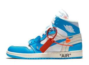 Off-White Nike Air Jordan 1 High UNC "White/Dark Powder Blue" 27.5cm AQ0818-148