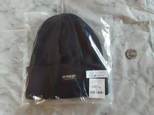 新品未使用品 AVIREX アヴィレックス ニット帽 フリーサイズ ブラック 783-3274021