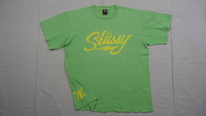 中古品 USED Stussy LIGHTNING SKULL 黄緑 XL ステューシー ワンオーナー古着 ライトニング スカル パックライト おてがる配送 匿名配送