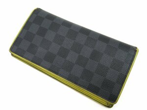 【正規品】LOUIS VUITTON ルイヴィトン ダミエ・グラフィット ポルトフォイユ・ブラザ アニス N63252 1K48 D3-F3