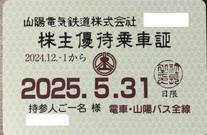 最新　山陽電鉄 山陽電気鉄道 株主優待乗車証 定期 電車・バス全線