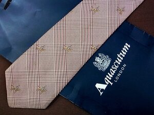 ♪4854D♪状態並品【チェック 馬 乗馬 柄】アクアスキュータム【Aquascutum】ネクタイ