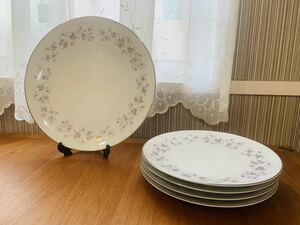 Noritake ノリタケ 日本陶器会社 Flower Song フラワーソング 小花柄 大皿 プレート 約27cm 1枚 中皿 約21cm 4枚 5枚セット まとめて