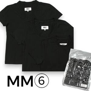 MM6 Maison Margiela 半袖 Tシャツ 3枚セット パックT　1枚でもインナーでも　クルーネック / Vネック / Uネック　ブラック　サイズL