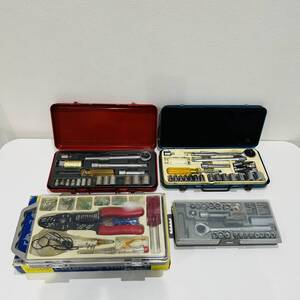 NA9964 現状品 工具箱 ツールボックス メタルケース 工具 レンチ ソケット 配線ツールセット 4点まとめ売り 検i