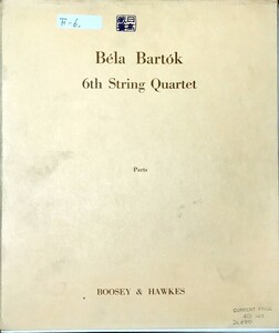 バルトーク 弦楽四重奏曲 第6番 (パート譜セット) 輸入楽譜 BARTOK String Quartet No.6 洋書