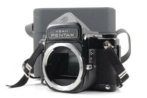 動作品 ペンタックス PENTAX ASAHI 67 6x7 ボディ アイレベルファインダー バケペン 中判フィルムカメラ 取説 ケース付 管80GG3632