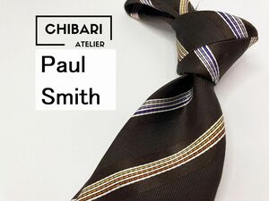 【美品】PaulSmith　ポールスミス　レジメンタル柄 ネクタイ 3本以上 送料無料 メンズ ブラウン　1103104