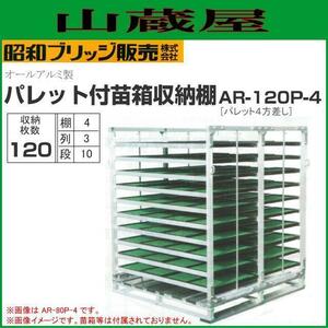 パレット付苗箱収納棚 水平収納式 昭和ブリッジ 120枚 AR-120P-4 (3列×10段×4枚) 全長2000×全幅1280×全高1580mm [法人送料無料]