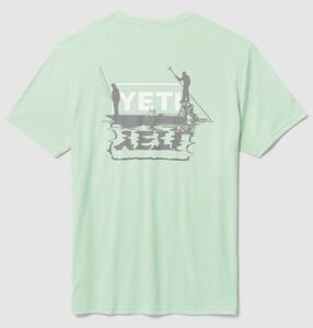 Yeti イエティ Tシャツ 半袖 日本未発売 skiff tee 新品 半袖Tシャツ グレー イェッティ イエティー アウトドア 丸首 ロゴティー M iceblue