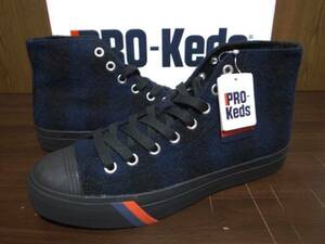 15年製 PRO Keds ROYAL AMERICA HI WOOLRICH プロケッズ ロイヤル アメリカ ウールリッチ 別注 KJ ブルー 青 US8