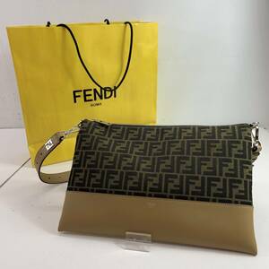 04wy4965▽【1円～】 フェンディ FENDI ズッカ ショルダーバッグ 7N0144 メッセンジャーバッグ 23AW バッグ ブラウン ARK1 F1HRM 中古品