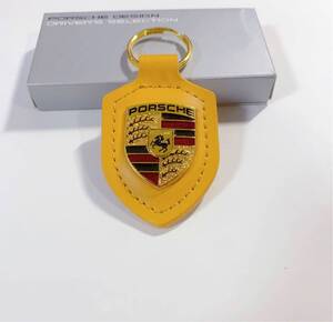 PORSCHE ポルシェ クレスト キーホルダー黄色