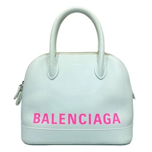 BALENCIAGA バレンシアガ 550645 ヴィルトップハンドルS ハンドバッグ ロゴ レザー ホワイト ピンク